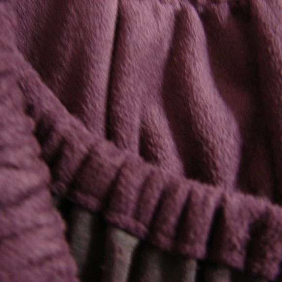 Plum Purple Microsuede Microfiber Long Sleeve Peasant Scoop Neck Top - Picture 13 of 16